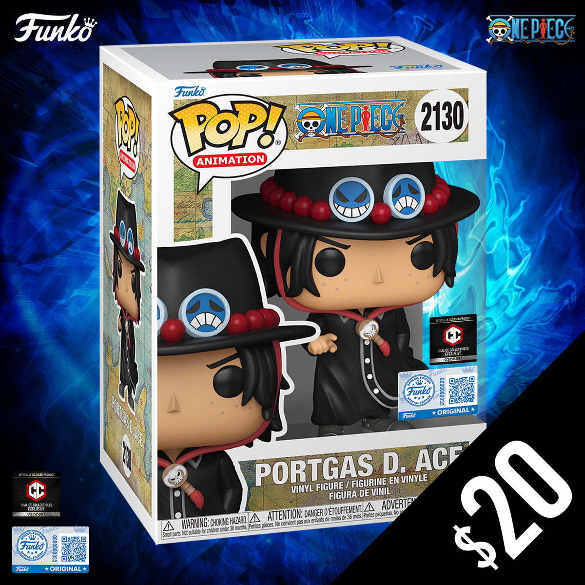 Funko Pop! Chalice Exclusive: One Piece S12: Portgas D. Ace #2130 Chalice Collectibles Funko Pop! Chalice Exclusive: One Piece S12: Portgas D. Ace #2130 Chalice Collectibles