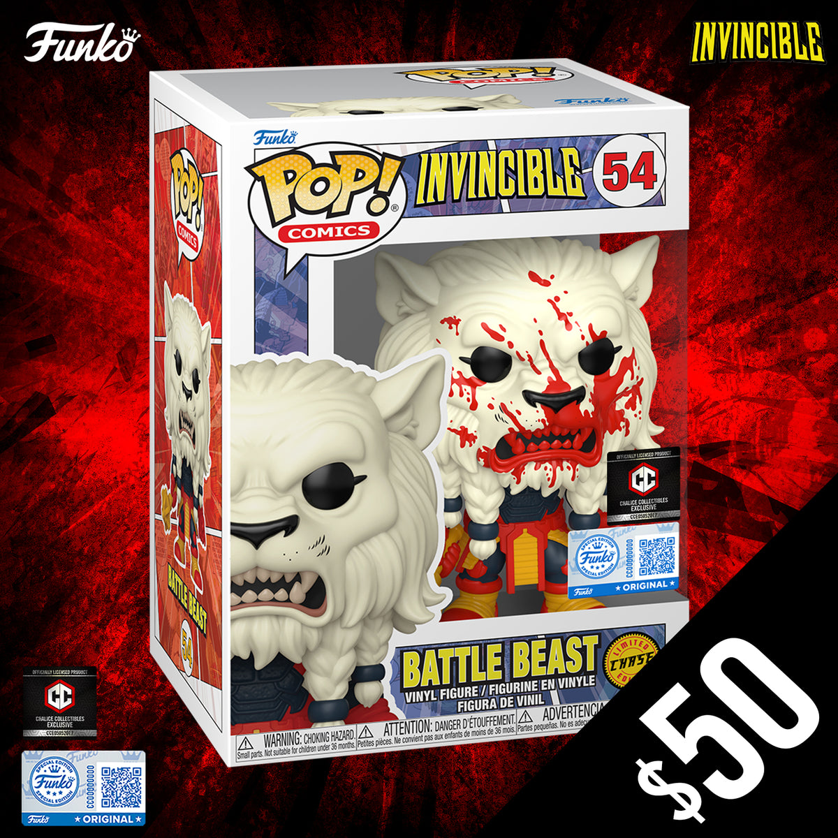 Funko Pop! Chalice Exclusive: Invincible - Battle Beast #54 (CHASE