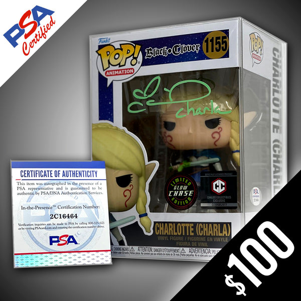 Funko Pop! Black Clover: Charlotte (CHASE) - SIGNED by Colleen Clinkenbeard (PSA Certified) (Green/Teal)