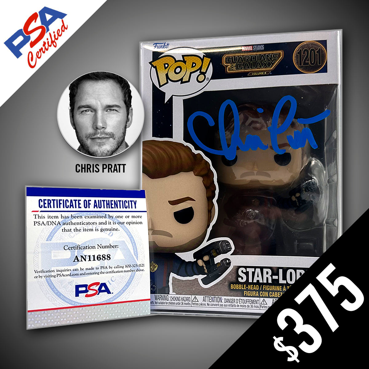 Chris Pratt直筆サイン　クリスプラットGotG2 CHRIS PRATT Autograph Signed Photo Star-lord Guardians of
