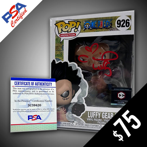 Funko Pop! One Piece: Luffy Gear 4 #926 - SIGNED by Colleen Clinkenbeard (PSA Certified) (Red Signature)
