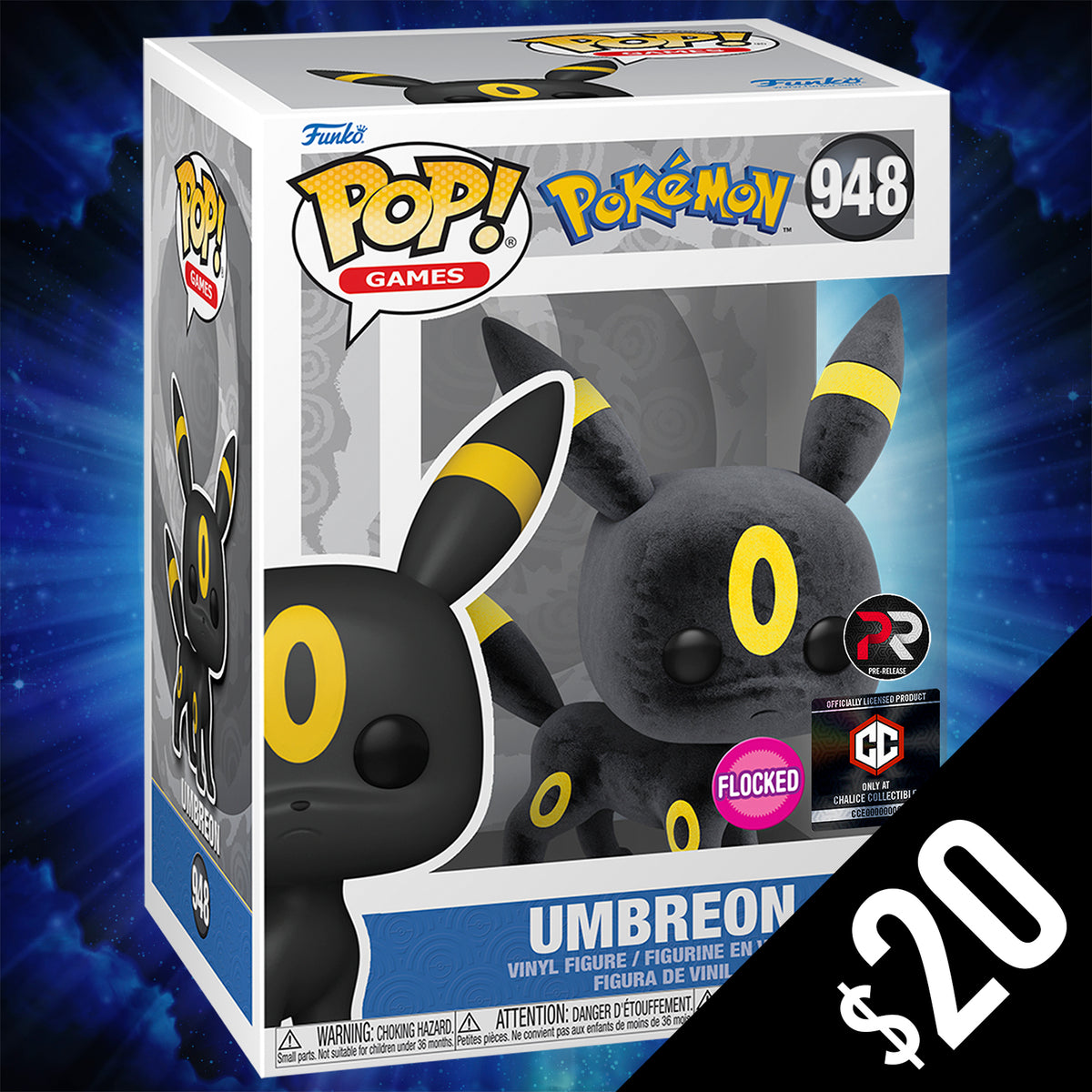 Pre-Order Funko Pop! Chalice Exclusive: Pokémon: Umbreon (Flocked