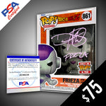 Funko Pop! - Dragon Ball Z: Frieza Final Form #861 (METALLIC) SIGNED by Daman Mills (PSA Certified)