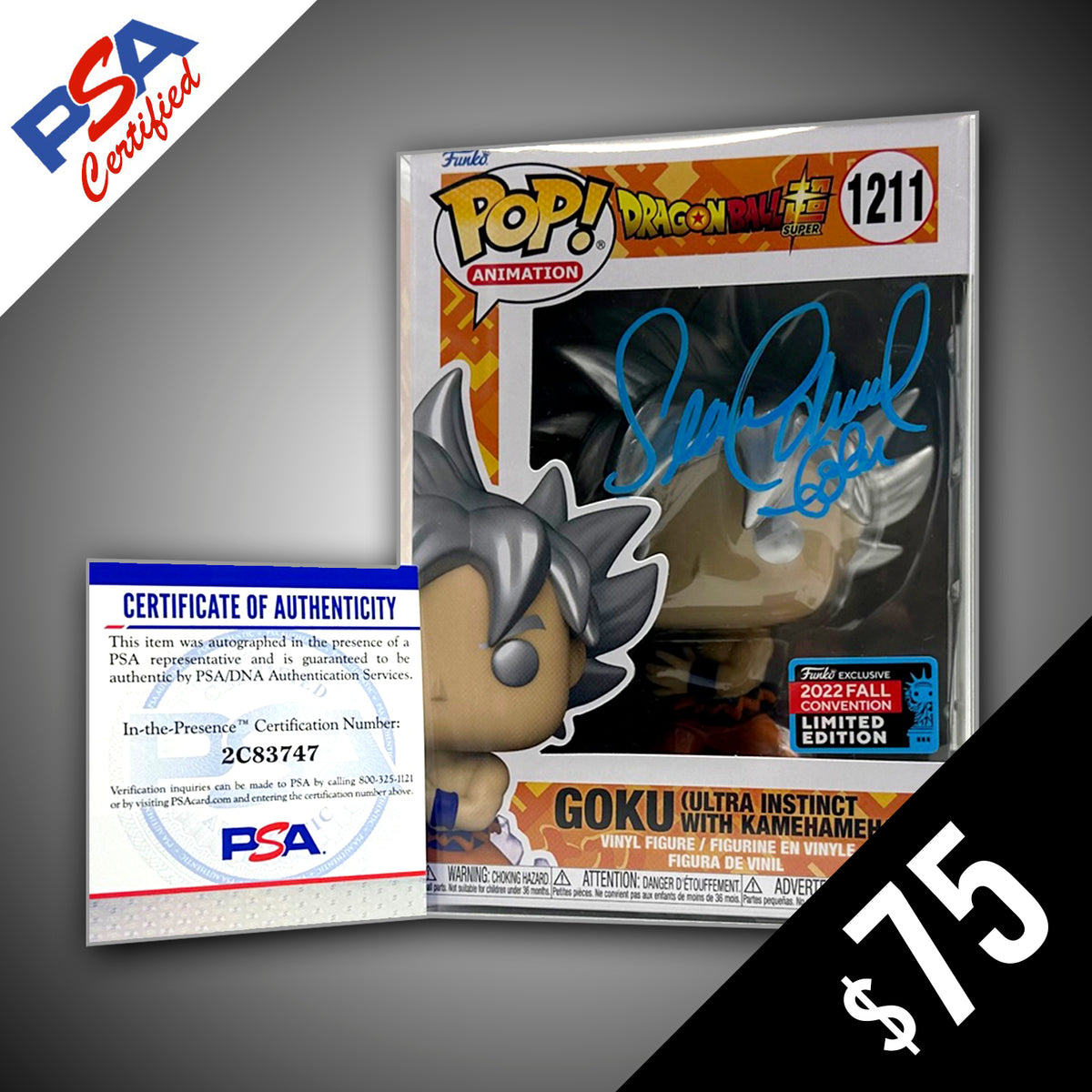 Funko Pop! Dragon Ball Super: Goku (NYCC 2022 Shared) #1211- SIGNED by –  Chalice Collectibles