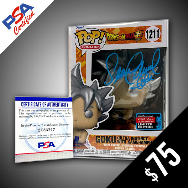 Funko Pop! Dragon Ball Super: Goku (NYCC 2022 Shared) #1211- SIGNED by Sean Schemmel (PSA Certified) (BLUE)