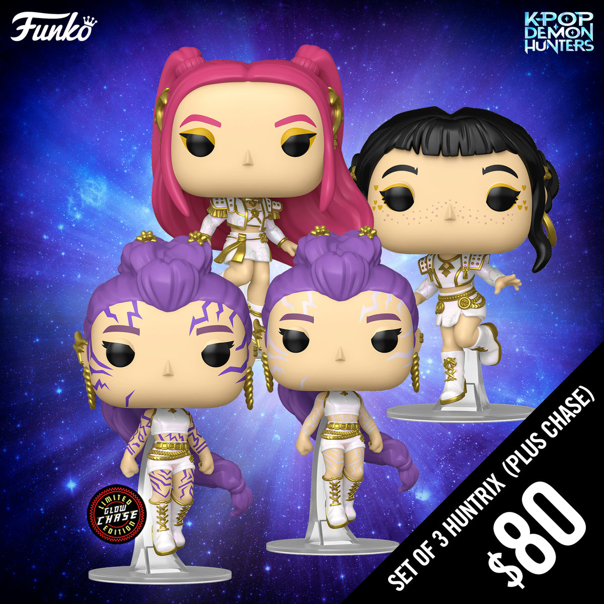 Pre-Order: Funko Pop! KPop Demon Hunter S2: Set of 3 Huntrix (Plus