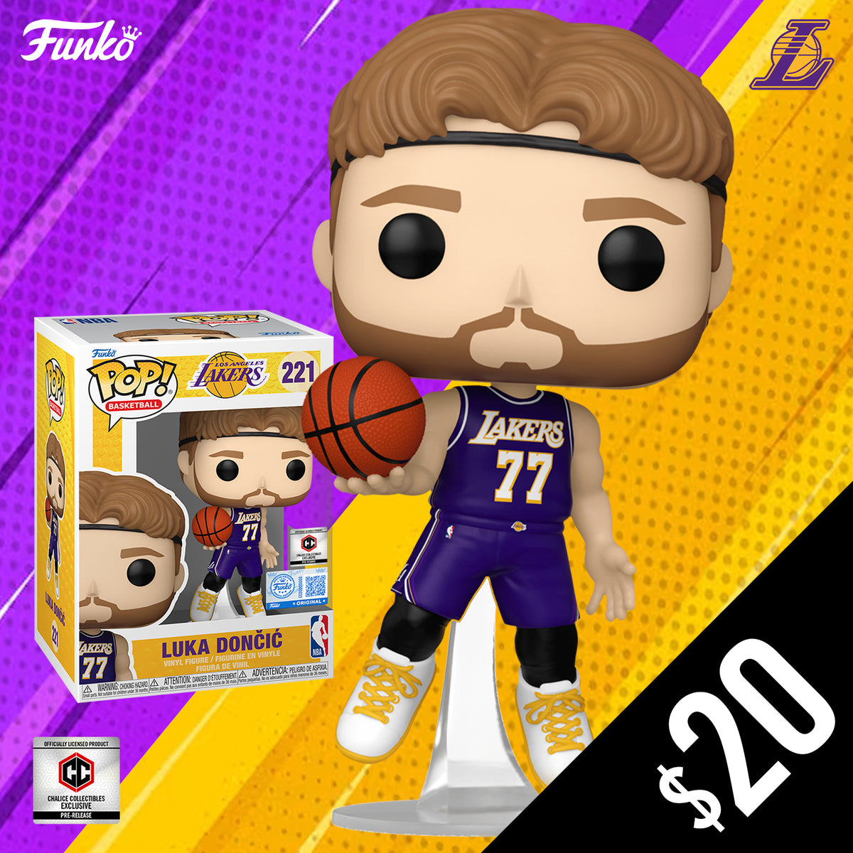 Pre-Order: Funko Pop! Chalice Exclusive: Luka Doncic #221 (Away