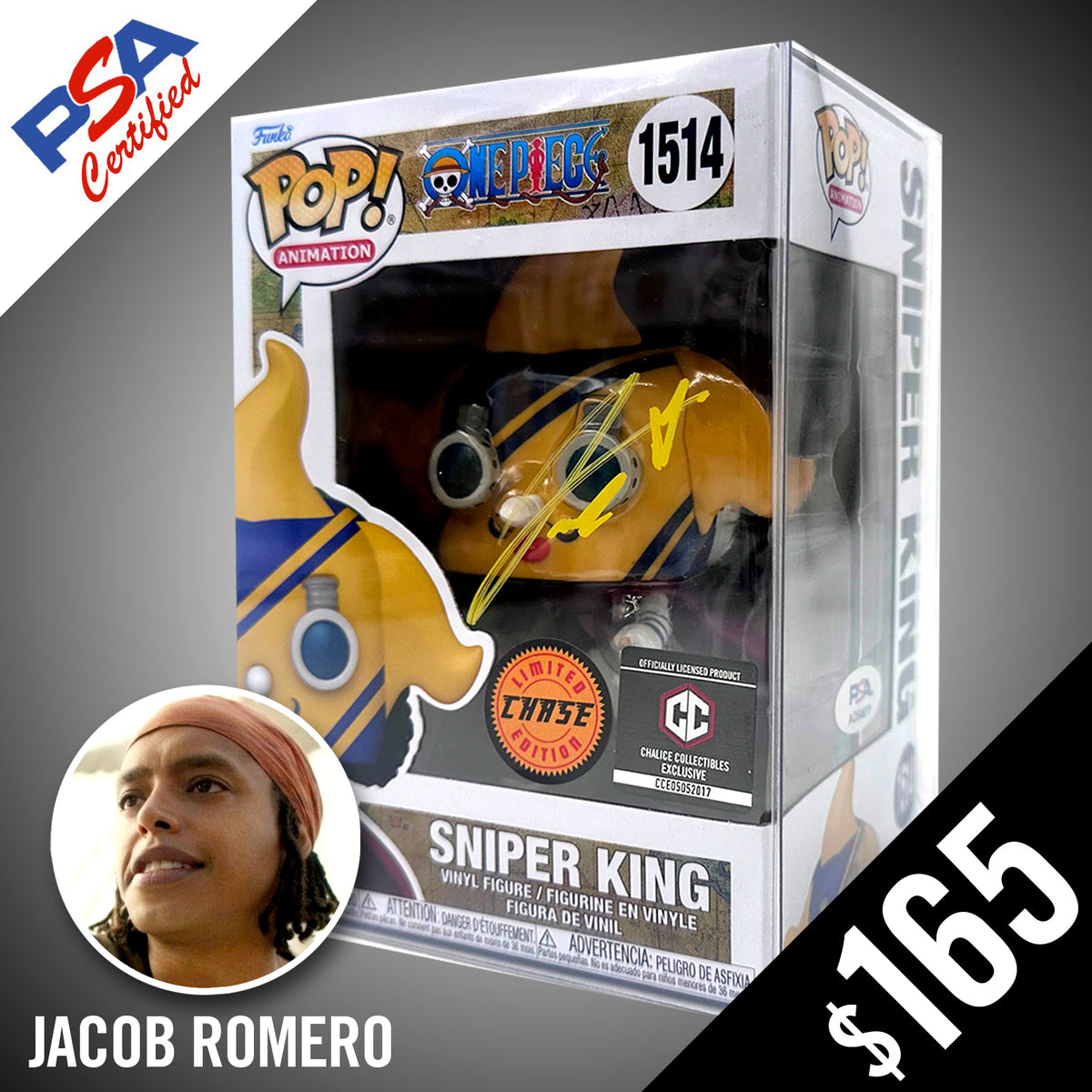 Funko Pop! One Piece: Sniper King (CHASE) #1514- SIGNED by Jacob