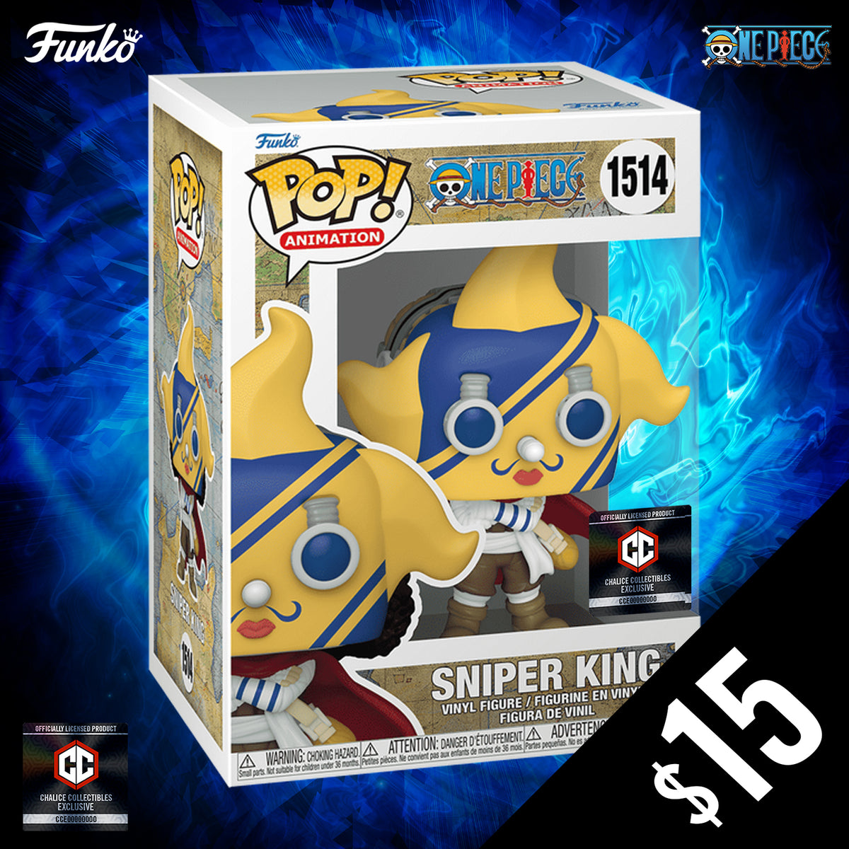 Funko Pop! Chalice Exclusive: One Piece: Sniper King #1514 (non