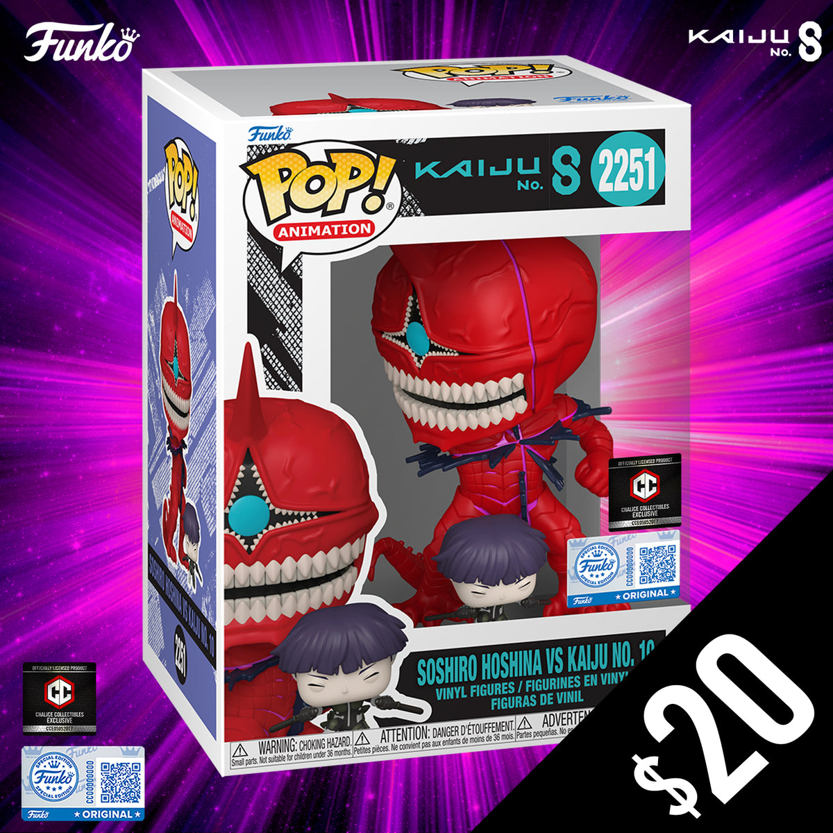 Funko Pop! Chalice Exclusive Kaiju No.8 S2: Soshiro vs. Kaiju No