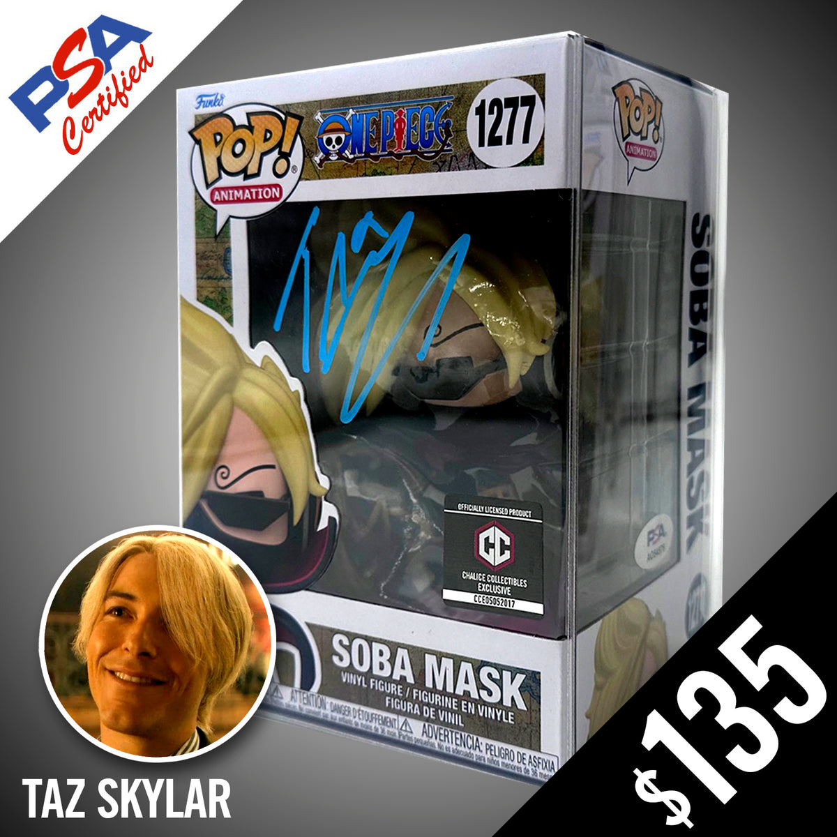 Funko Pop! One Piece: Sanji - Soba Mask (non-chase) #1277- SIGNED