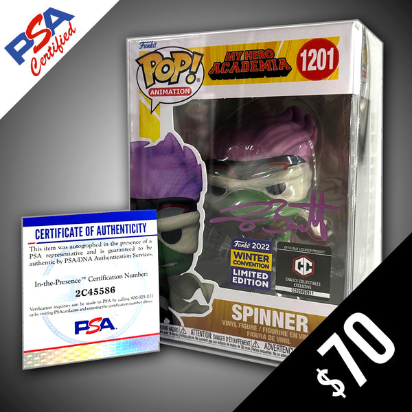 Funko Pop! My Hero Academia: Spinner (WinterCon 2022 Shared) #1201- SIGNED by Larry Brantley (PSA Certified)