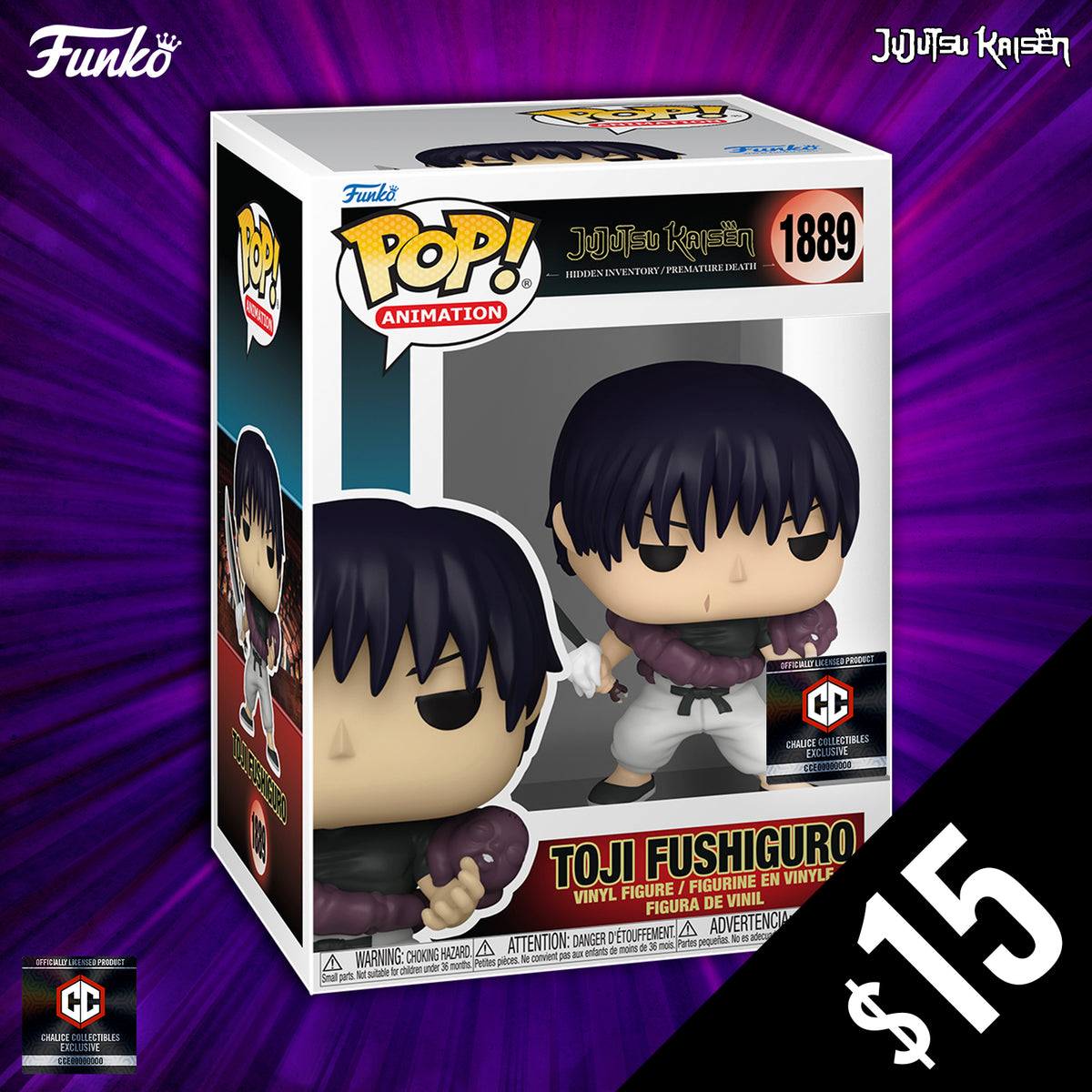 Funko Pop! Chalice Exclusive: Jujutsu Kaisen S5: Toji #1889 (Non