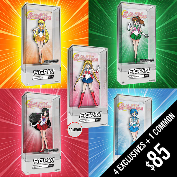 FiGPiN -Sailor Moon Bundle  (Set of 4 Chalice Exclusives LE2500 and Sailor Moon Common #865)