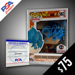 Funko Pop! Dragon Ball Super: Goku Kamehameha #563- SIGNED by Sean Schemmel (PSA Certified) (BLUE)