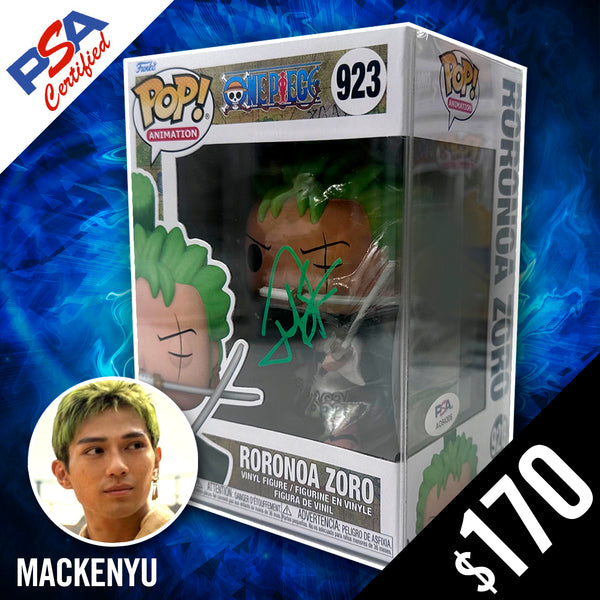 Funko Pop! One Piece: Roronoa Zoro #923- SIGNED by Mackenyu (PSA Authenticated)