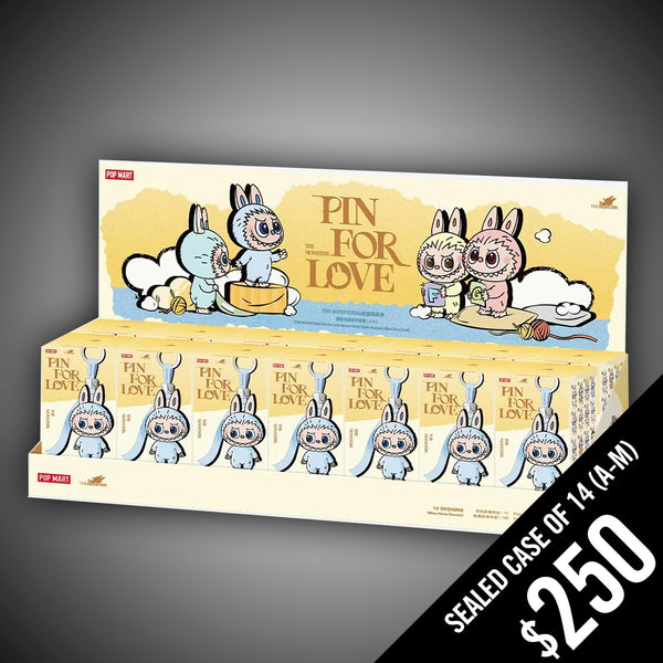 POP MART - LABUBU: The Monsters: Pin For Love (A-M): Sealed Case of 14 Boxes - YELLOW BOX