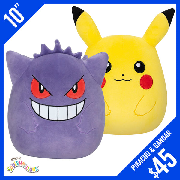 Original Squishmallows! Pokemon: Pikachu and Gengar 10 – Chalice  Collectibles