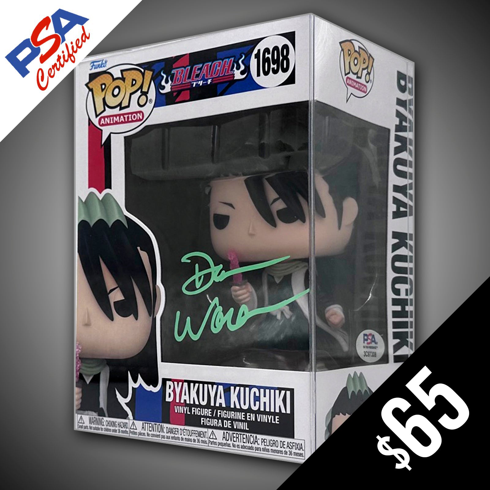 Funko Pop! Bleach: ByaKuya #1698- SIGNED by Dan Woren (PSA