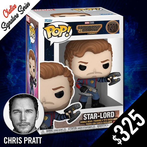 Chris Pratt Signed Funko Pop Star-Lord Guardians of The Galaxy 3 #1201 BAS  COA