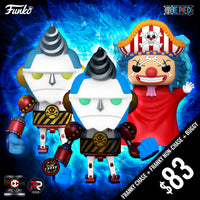 Pre-Order: Funko Pop! Chalice Exclusive: One Piece S9: Franky Chase set + Buggy The Genius Jester #1778 (Non-Chase) (PR)