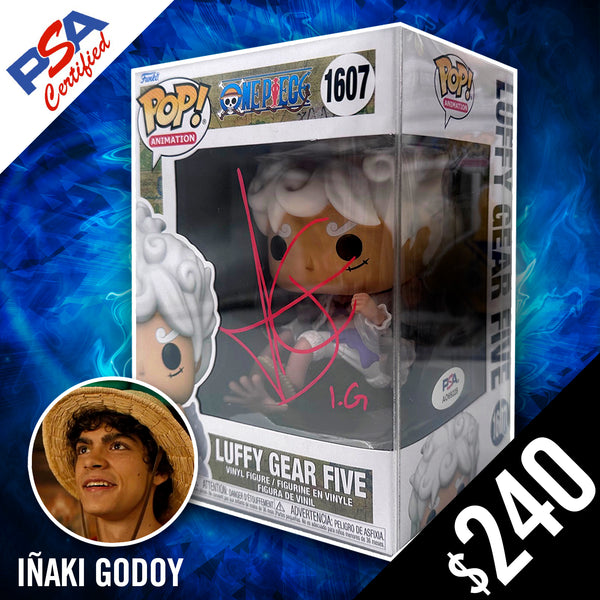 Funko Pop! One Piece: Luffy Gear Five (Common) #1607 - SIGNED by Iñaki Godoy (PSA Authenticated)