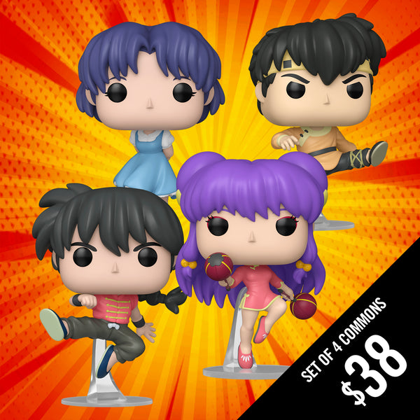Pre-Order: Funko Pop! Ranma 1/2 S1: All Common Bundle (4 Pops)