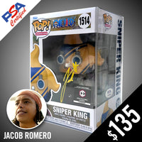 Funko Pop! One Piece: Sniper King (non-chase) #1514- SIGNED by Jacob Romero (PSA Authenticated)