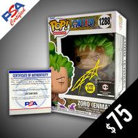 Funko Pop! - One Piece: Zoro Enma #1288 SIGNED by Christopher Sabat (PSA Certified) (Yellow Signature)