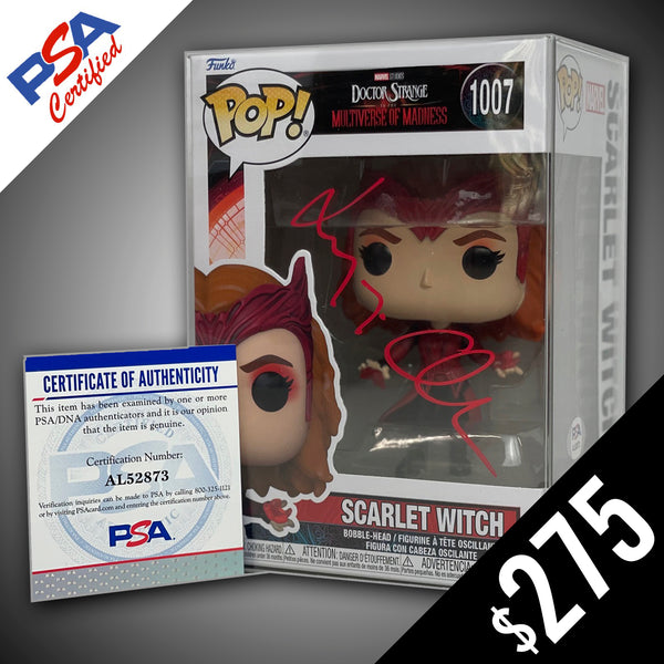Funko Pop! Marvel: Dr. Strange ITMOM: Scarlet Witch #1007 - SIGNED by Elizabeth Olsen (PSA Certified)
