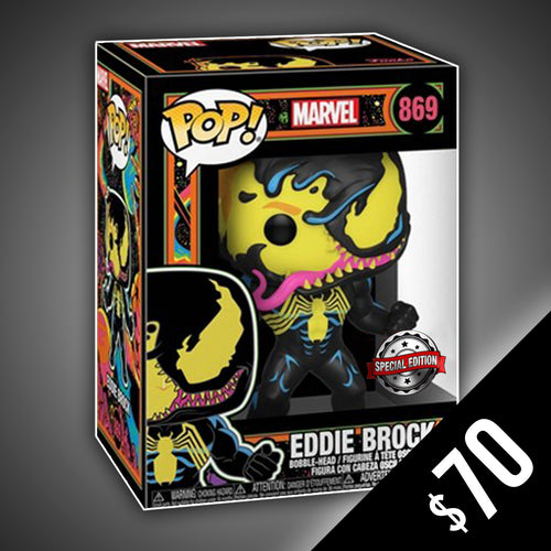 Funko Pop! Marvel: Venom - Eddie Brock (Blacklight) #869 – Chalice