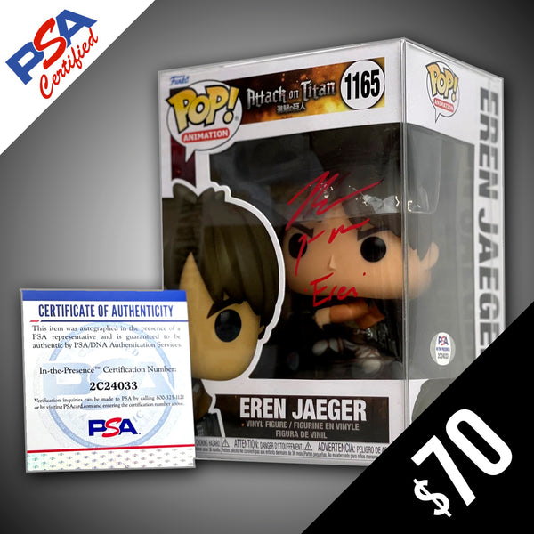 Funko Pop! Attack on Titan: Eren Jaeger- SIGNED by Bryce Papenbrook (PSA Certified)