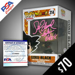 Funko Pop! Dragon Ball Super: Goku Black #314 - SIGNED by Sean Schemmel (PSA Certified)