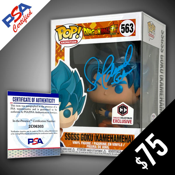 Funko Pop! Dragon Ball Super: Goku Kamehameha #563- SIGNED by Sean Schemmel (PSA Certified)