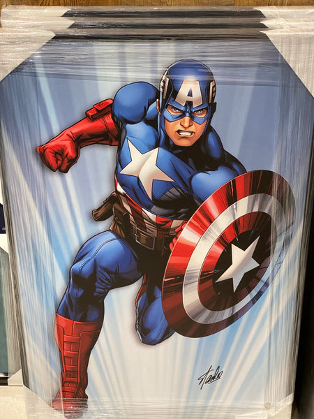 Captain America Canvas. Signed by Stan Lee