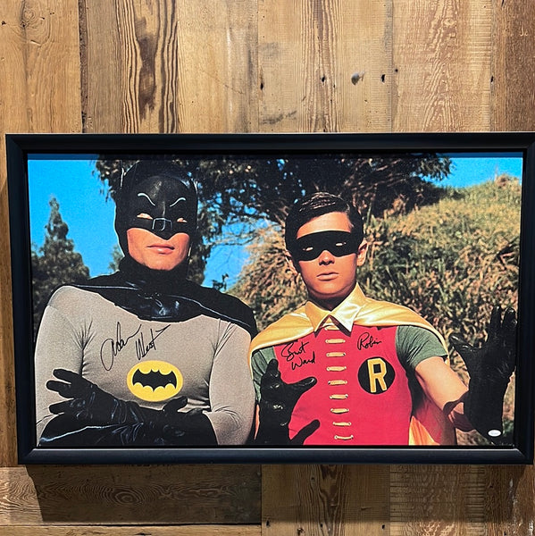 60’s Batman and Robin Canvas. Signed by Adam West and Burt Ward