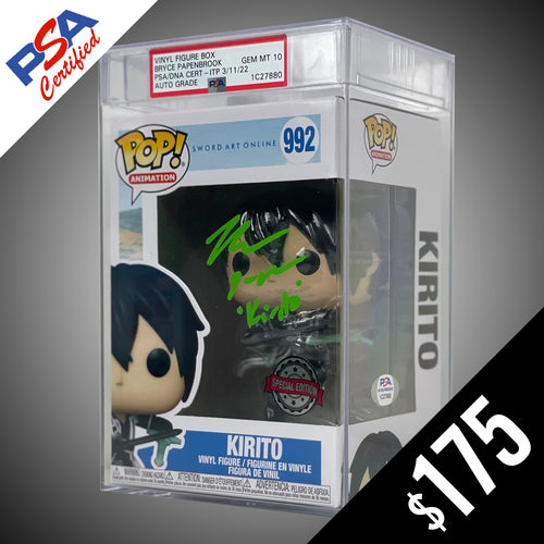 Sword Art Online Kirito Funko Pop Signed newest by Bryce Papenbrook with CoA