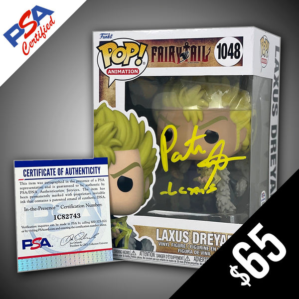 Funko Pop! Fairy Tail: Laxus - SIGNED by Patrick Seitz (PSA Certified)