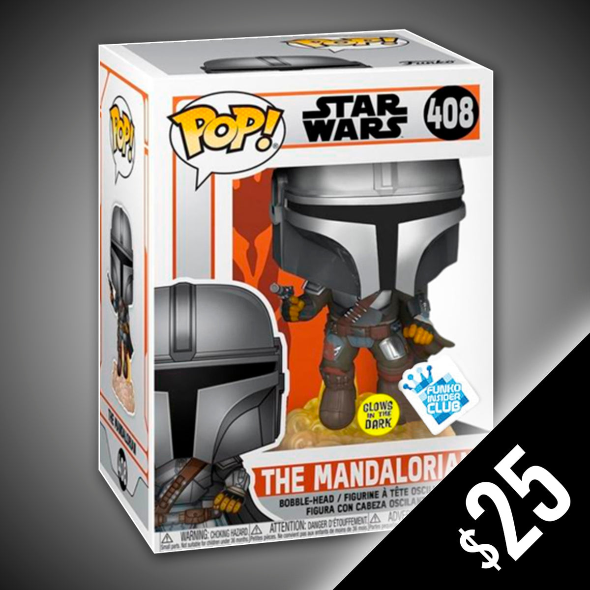 Funko Pop! The Mandalorian: With Blaster (GITD) #408 – Chalice Collectibles