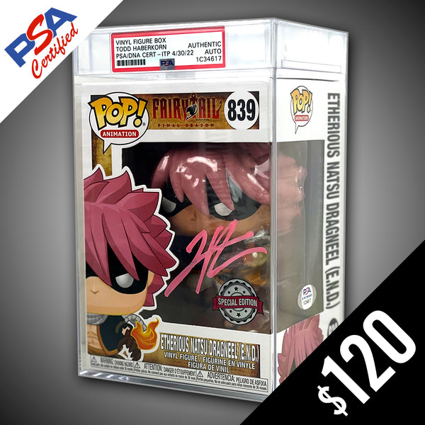 Funko Pop! Fairy Tail: Etherious Natsu  - SIGNED by Todd Haberkorn (PSA Certified) Encased