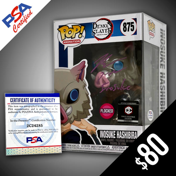 Funko Pop! Demon Slayer: Inosuke (Non-Chase) #875- SIGNED by Bryce Pap ...