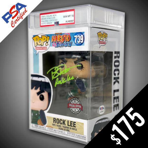 Funko Pop! Naruto: Rock Lee SIGNED by Brian Donovan (PSA Certified - Gem Mint 10 Auto)
