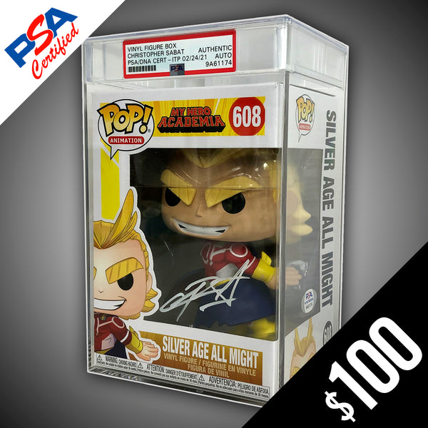 Funko Pop! MHA: Silver Age All Might SIGNED by Chris Sabat (PSA Certified)